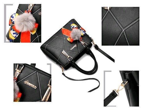 Simple Fashion Clutch & Shoulder Messenger Bag Black