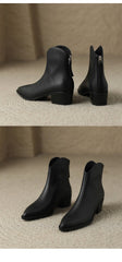 Simple Solid Color And Nude Ankle Boots For Women Beige, Fleece Lining