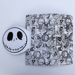 Skull Long Buckle Wallet Clutch Black Long