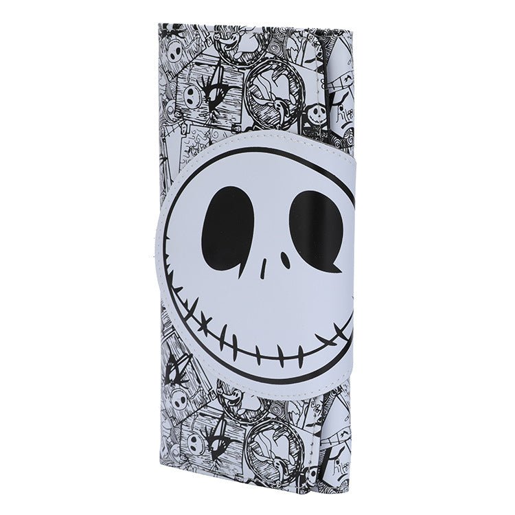 Skull Long Buckle Wallet Clutch White Long Style