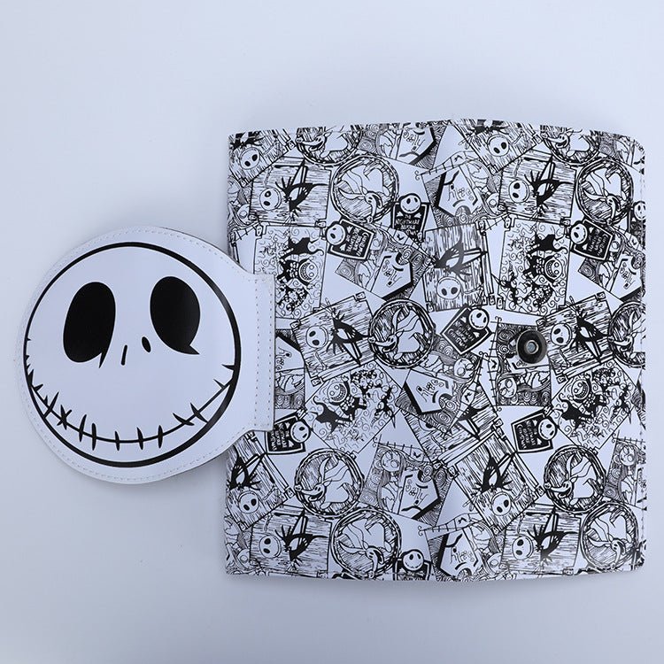 Skull Long Buckle Wallet Clutch Black Long