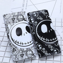 Skull Long Buckle Wallet Clutch White Long Style