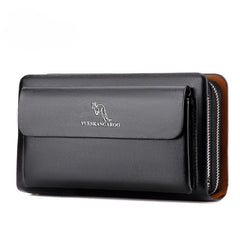 Sleek Men's Leather Clutch Bag Black