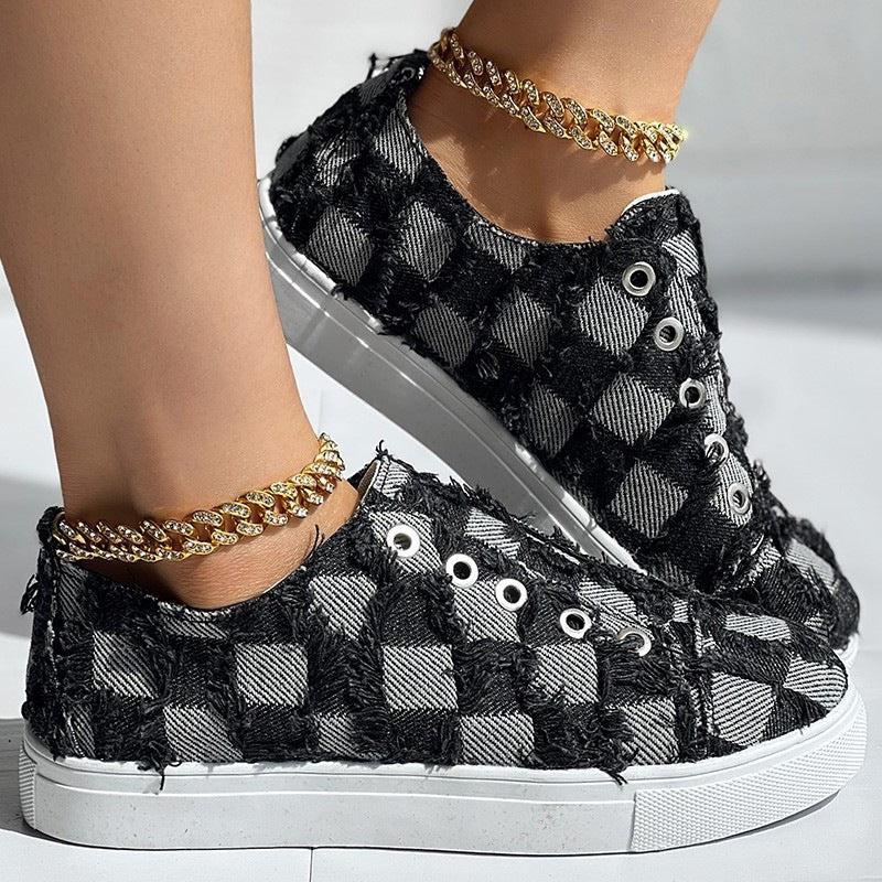 Slip On Your Comfort with Denim Casual Comfort Meets Style Shoes Black