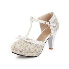 Small fragrance high heel sandals Beige