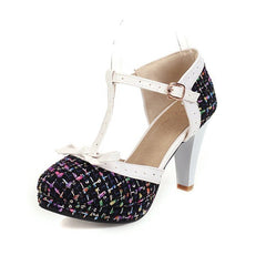 Small fragrance high heel sandals Black