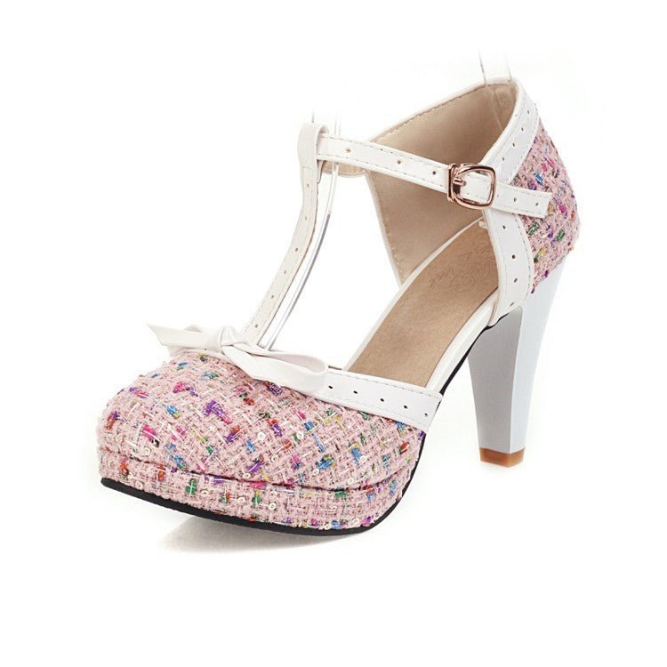 Small fragrance high heel sandals Pink