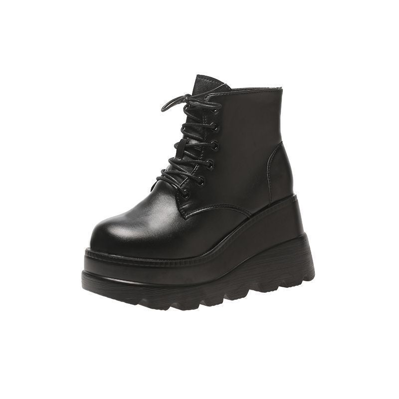 Small Height - Increasing Martian Boots for Women Black Light
