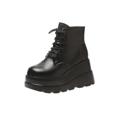 Small Height - Increasing Martian Boots for Women Black Light