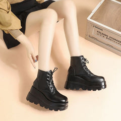 Small Height - Increasing Martian Boots for Women Black Light