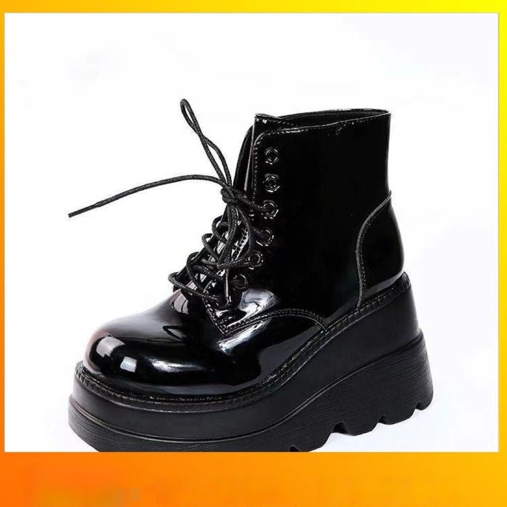 Small Height - Increasing Martian Boots for Women Black Light
