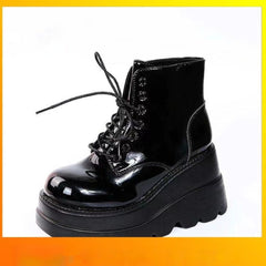 Small Height - Increasing Martian Boots for Women Black Light