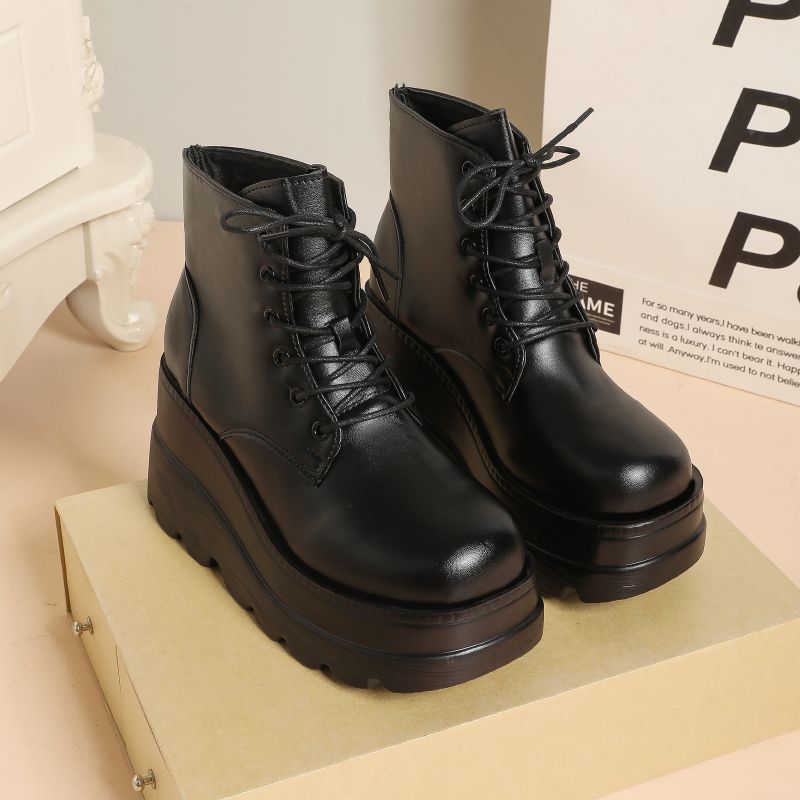 Small Height - Increasing Martian Boots for Women Black Light