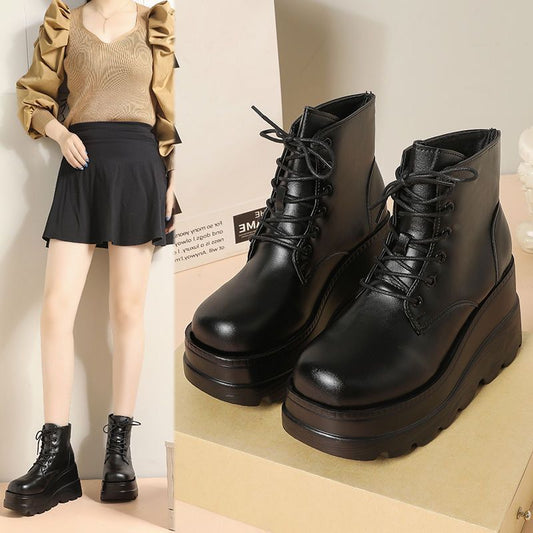 Small Height - Increasing Martian Boots for Women Black Light