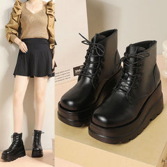 Small Height - Increasing Martian Boots for Women Black Light