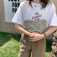 Small Literary Floral Makeup Storage Clutch Floral6