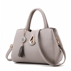 SMOOZA Luxury Clutch - Designer Tassel Handbag & Shoulder Bag Light Grey