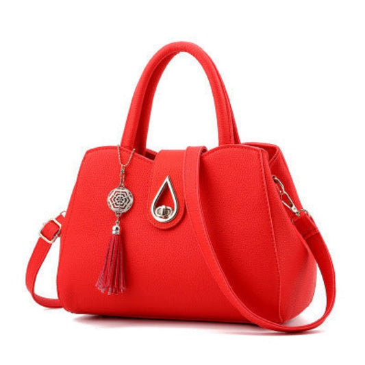 SMOOZA Luxury Clutch - Designer Tassel Handbag & Shoulder Bag Red