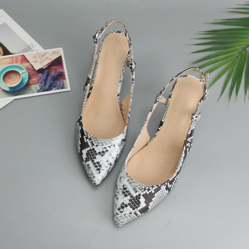 Snake - Shaped Pointed Baotou Sandals white