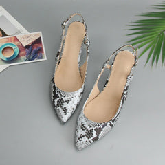 Snake - Shaped Pointed Baotou Sandals white