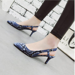 Snake - Shaped Pointed Baotou Sandals blue