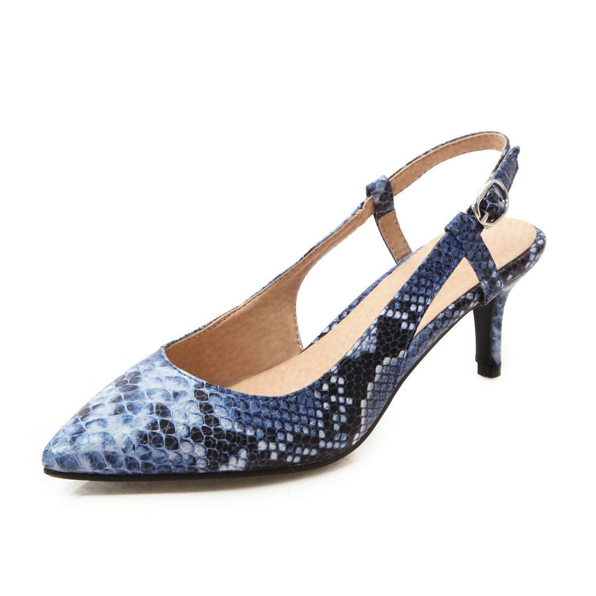 Snake - Shaped Pointed Baotou Sandals blue