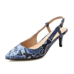 Snake - Shaped Pointed Baotou Sandals blue