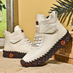 Snow Warm Lace - Up Plush Ankle Boots with Waterproof Black Cotton