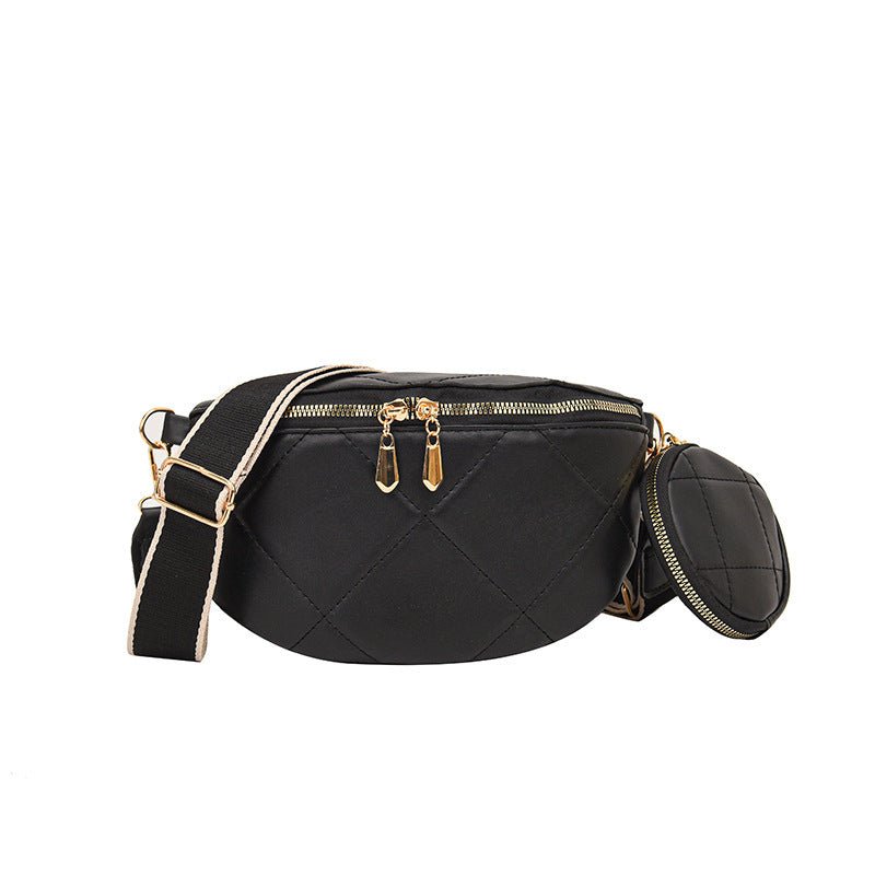 Soft Leather Textured Clutch Saddle Crossbody Waist Bag Green