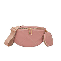 Soft Leather Textured Clutch Saddle Crossbody Waist Bag Green