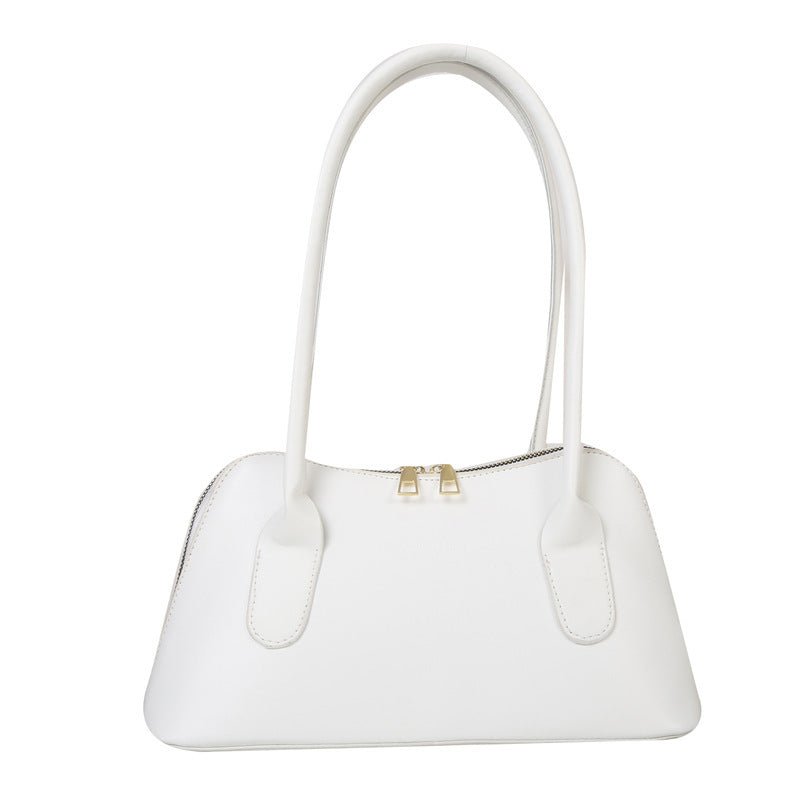 Solid Color Shoulder Underarm Small Square Bag White
