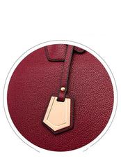 Solid Color Zipper Clutch PU Clutch Shoulder Wine Red