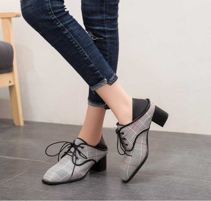 Spring New Single Shoes – Women’s Lazy Lace - Up Shoes Black