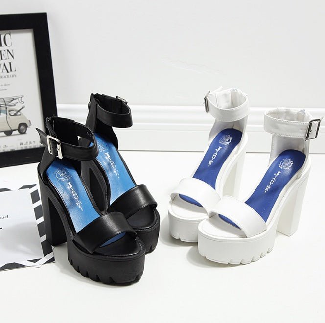 Spring & Summer Fish Mouth Sandals – Sexy Super High Heel with Thick Heel Support 34