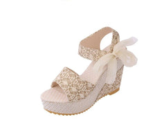 Spring & Summer Sexy Open - Toe Wedge Sandals – Black Women’s Sandals Gold