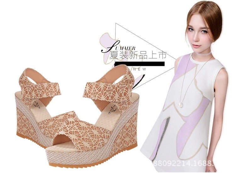 Spring & Summer Sexy Open - Toe Wedge Sandals – Black Women’s Sandals Blue