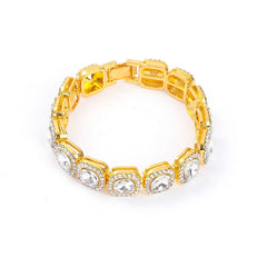 Square Rock Candy Chain Bracelet European and American Fashion Gold 7inch Bracelet 18cm