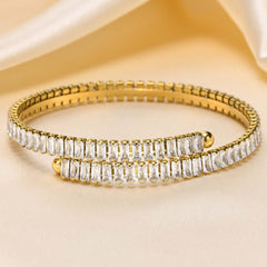 Square Zircon Elegance Women's Stainless Steel Fashion Bracelet Bracelet