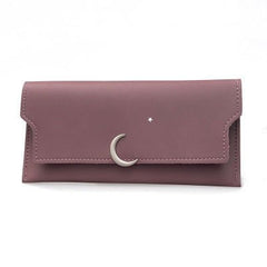 Star Moon Rivet Zipper Soft Leather Coin Wallet Purple