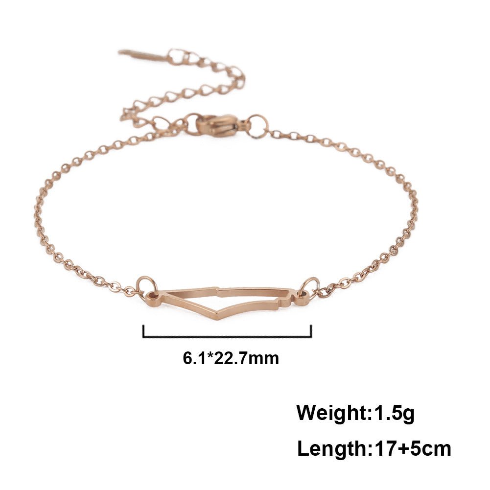 Stylish Pendant Stainless Steel Bracelet: Fashionable Elegance Rose Gold