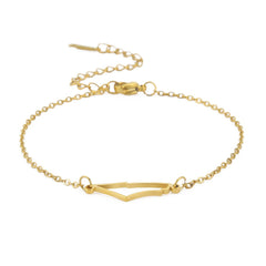 Stylish Pendant Stainless Steel Bracelet: Fashionable Elegance Gold