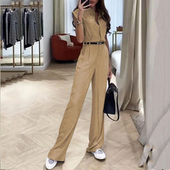Summer Chic Sleeveless Top & Trousers Set Khaki