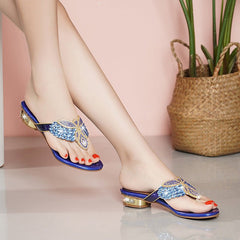 Summer Elegant Patio Women's Casual Trends Barefoot Slippers Blue