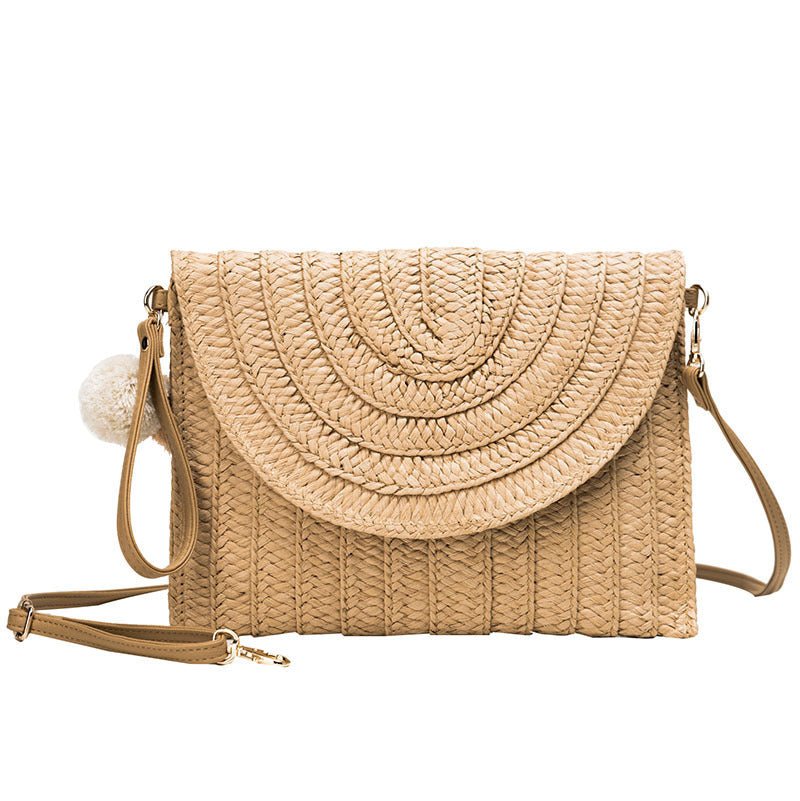 Summer Hand - Woven Clutch Bag Brown
