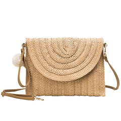 Summer Hand - Woven Clutch Bag Brown
