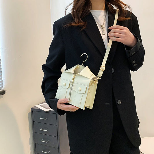 Summer New 3D Jacket Clothes Crossbody Small Square Bag White