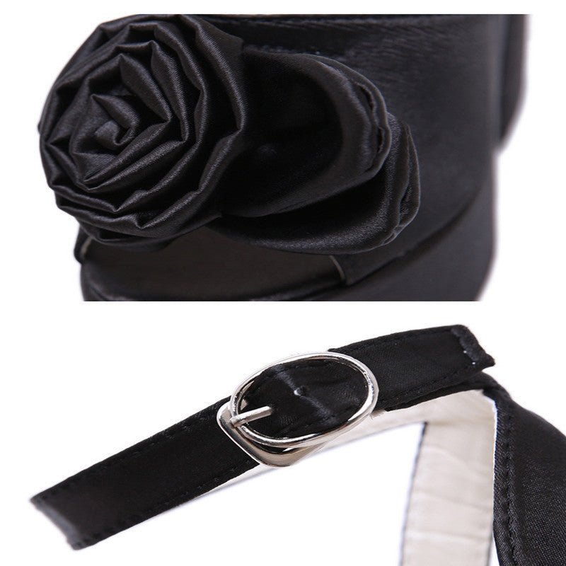 Summer New Thick Heel Waterproof Platform High Heel Black