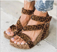 Summer Velcro Wedge Women's Cool High Heels Black