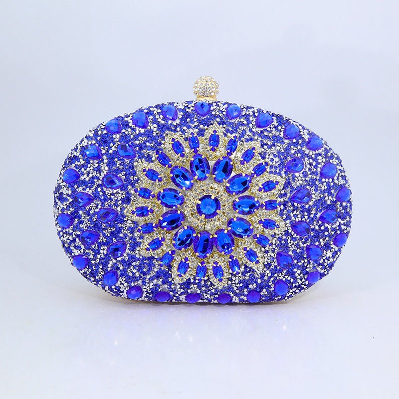 Sunflower Diamond Evening Bag: Women's Formal Dress Handbag Blue