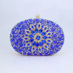 Sunflower Diamond Evening Bag: Women's Formal Dress Handbag Blue